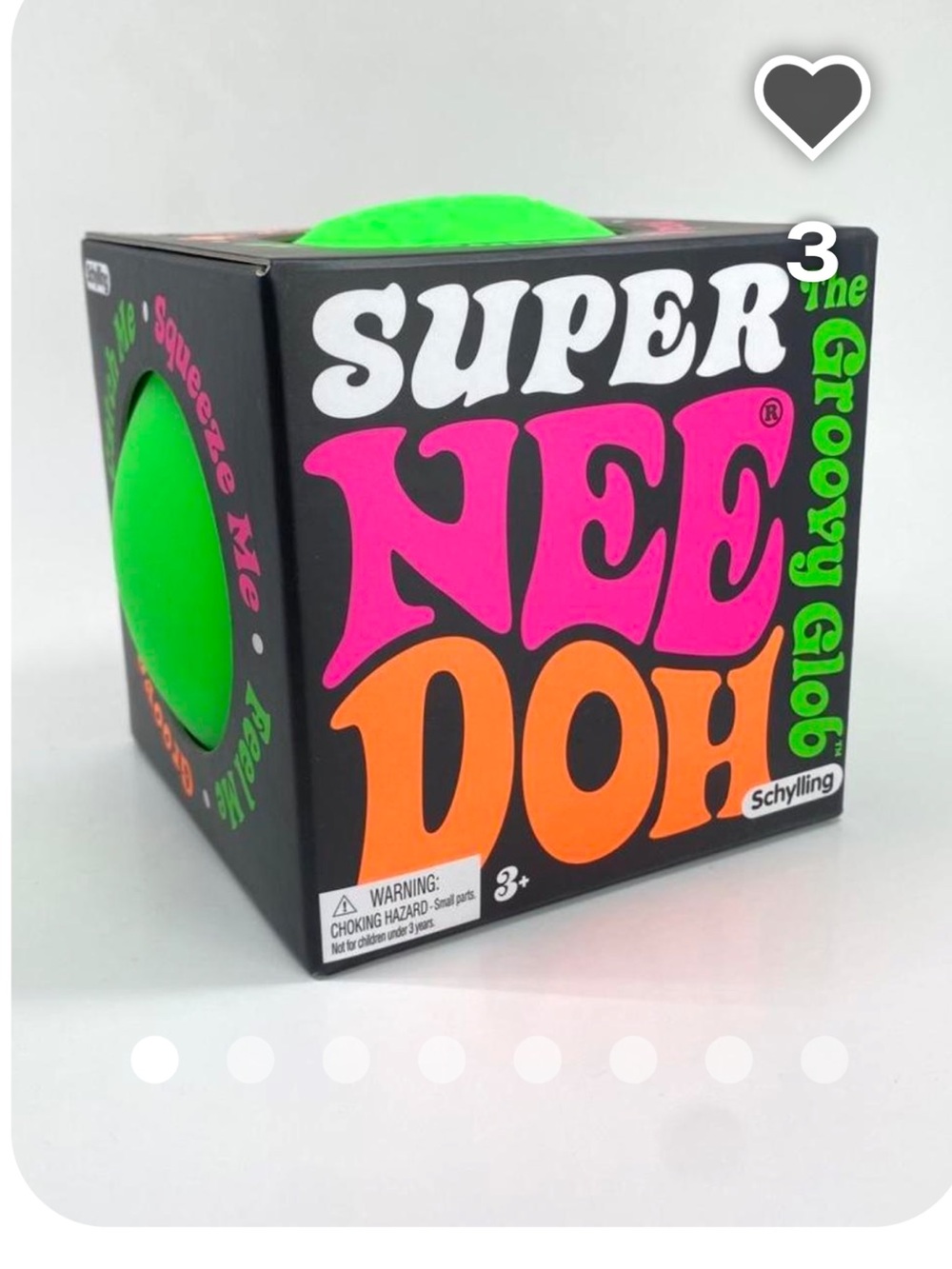 Super NeeDoh Groovy Glob Squeeze Toy - Bright Green - authentic and new